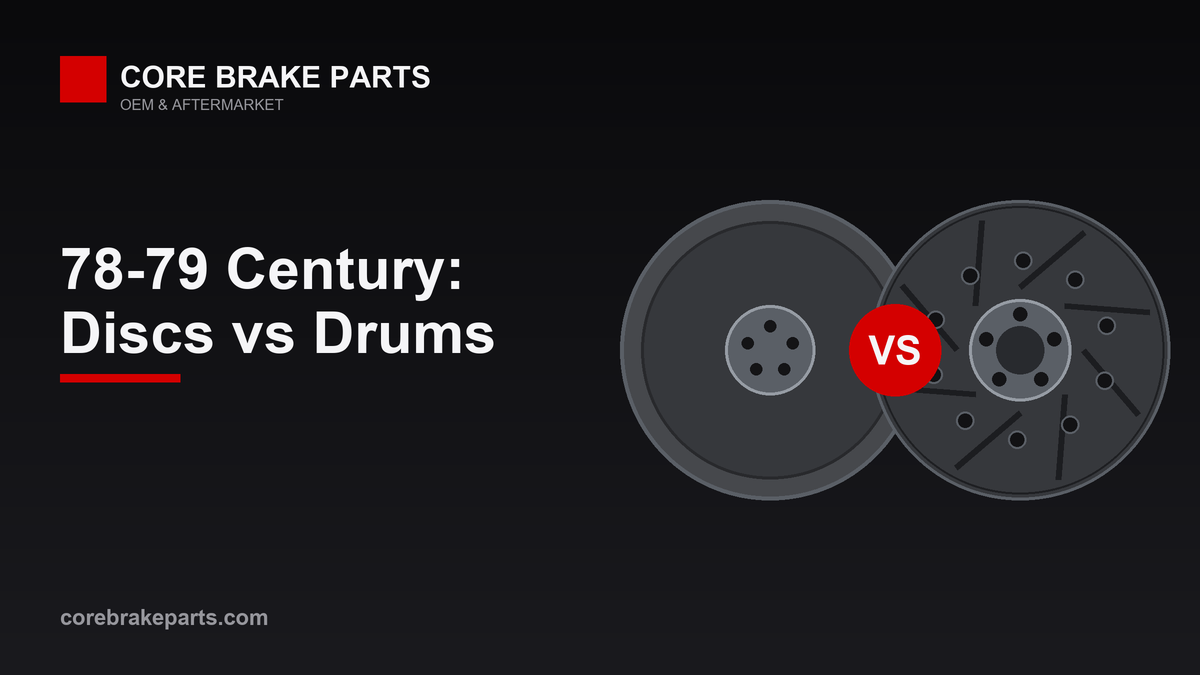 Front disc brake compared with rear drum brake on a 1978-1979 Buick Century