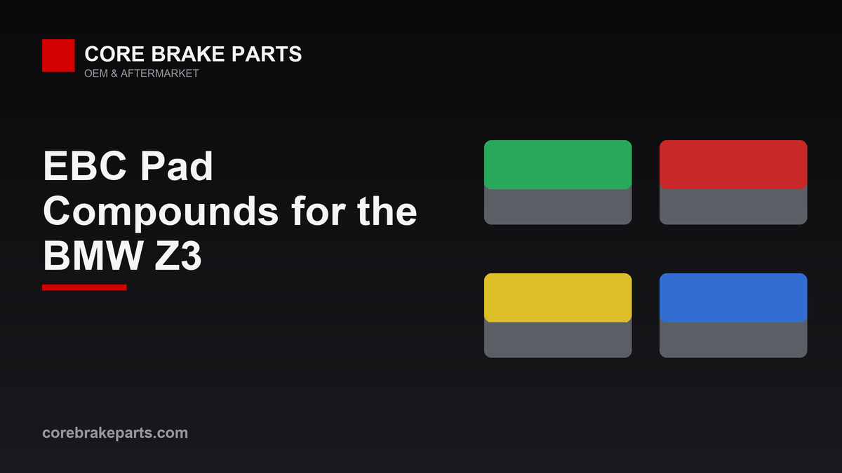 Comparison of EBC brake pad compound options for a 1996-2002 BMW Z3 front axle