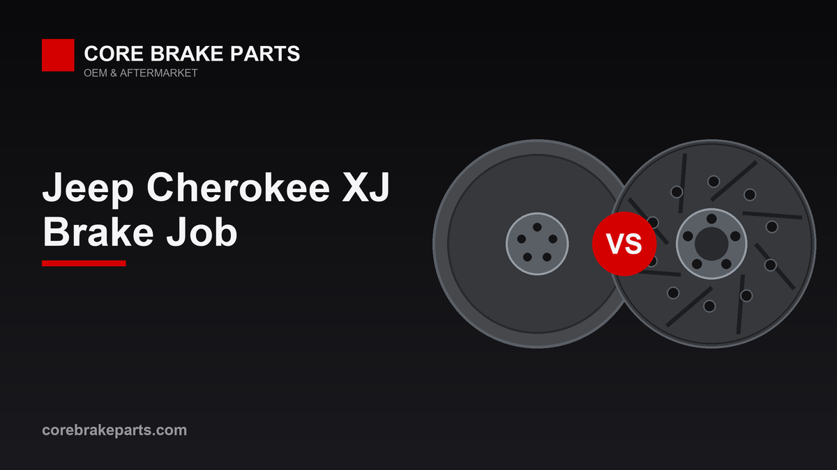 Front disc brake and rear drum brake layout used on the 1997-2001 Jeep Cherokee XJ