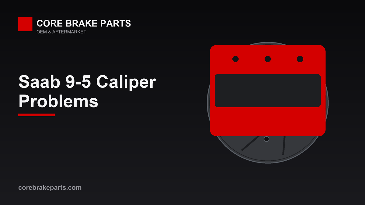 Brake caliper on a disc rotor illustrating 1999-2001 Saab 9-5 caliper problems