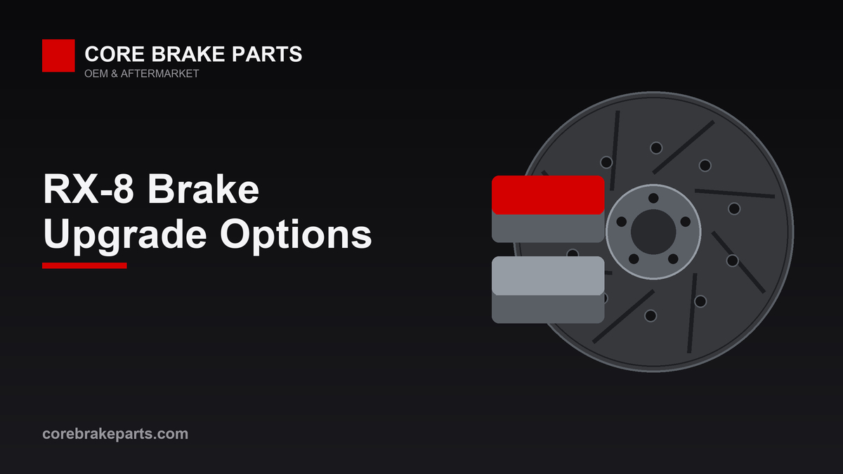 Brake pads and slotted rotors for a Mazda RX-8 brake upgrade