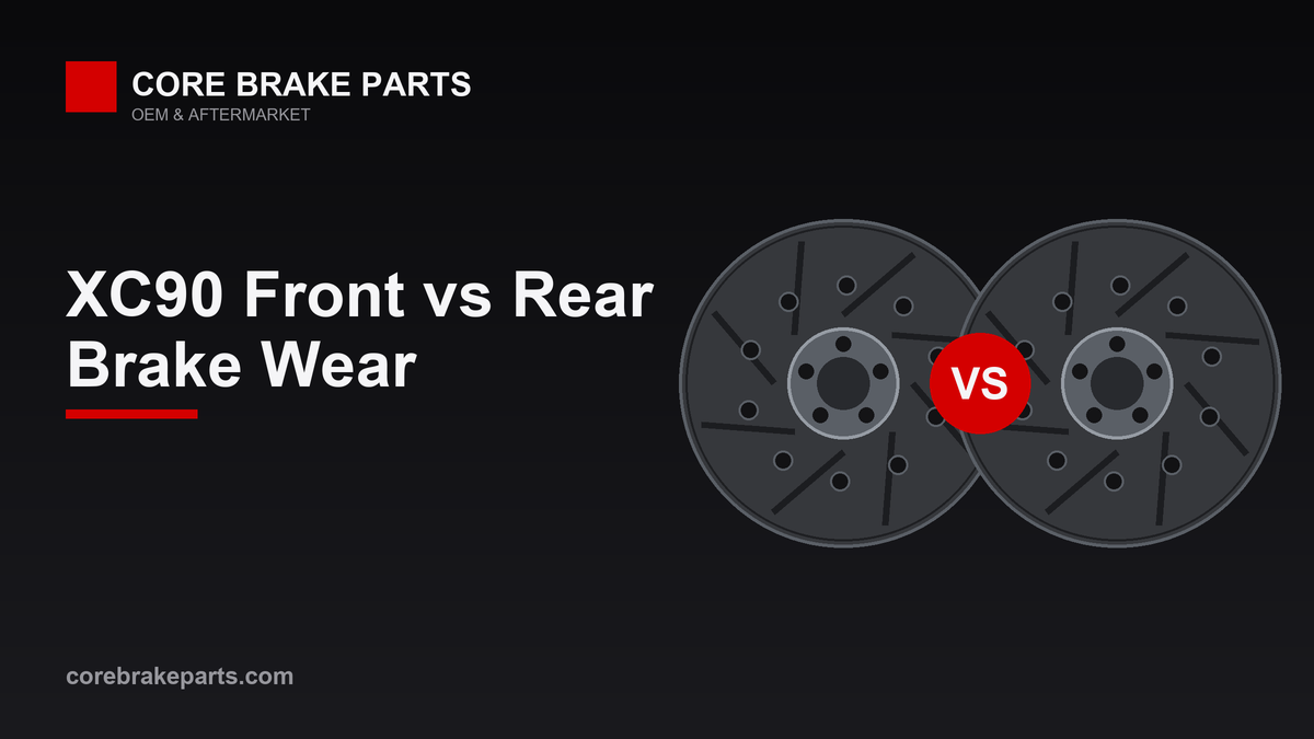 Front and rear brake rotor wear comparison for a 2003-2014 Volvo XC90