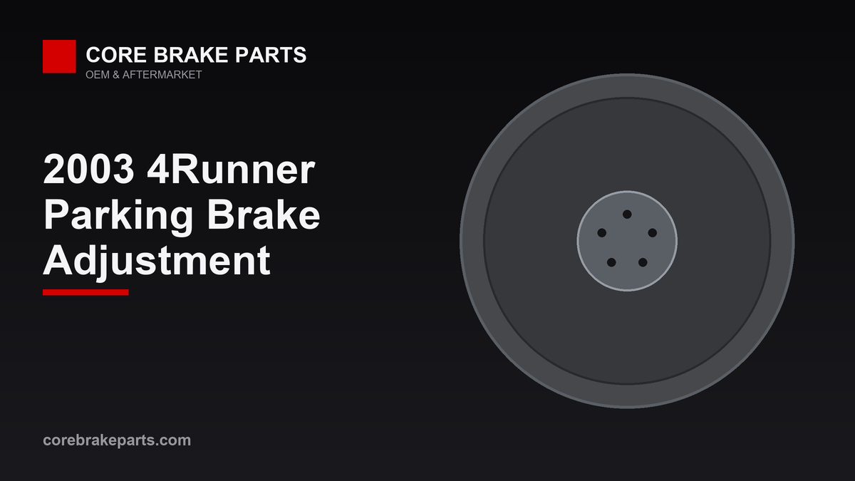 Drum-in-hat parking brake shoes inside a rear disc rotor on a 2003 Toyota 4Runner