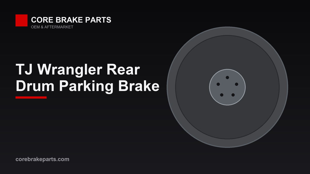 Rear drum brake assembly showing the parking brake shoe and self-adjuster used on a 2005-2006 Jeep Wrangler TJ