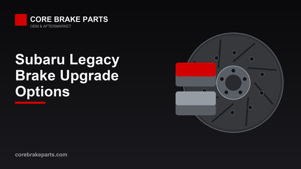 Brake pads and rotors for a 2005-2015 Subaru Legacy brake upgrade