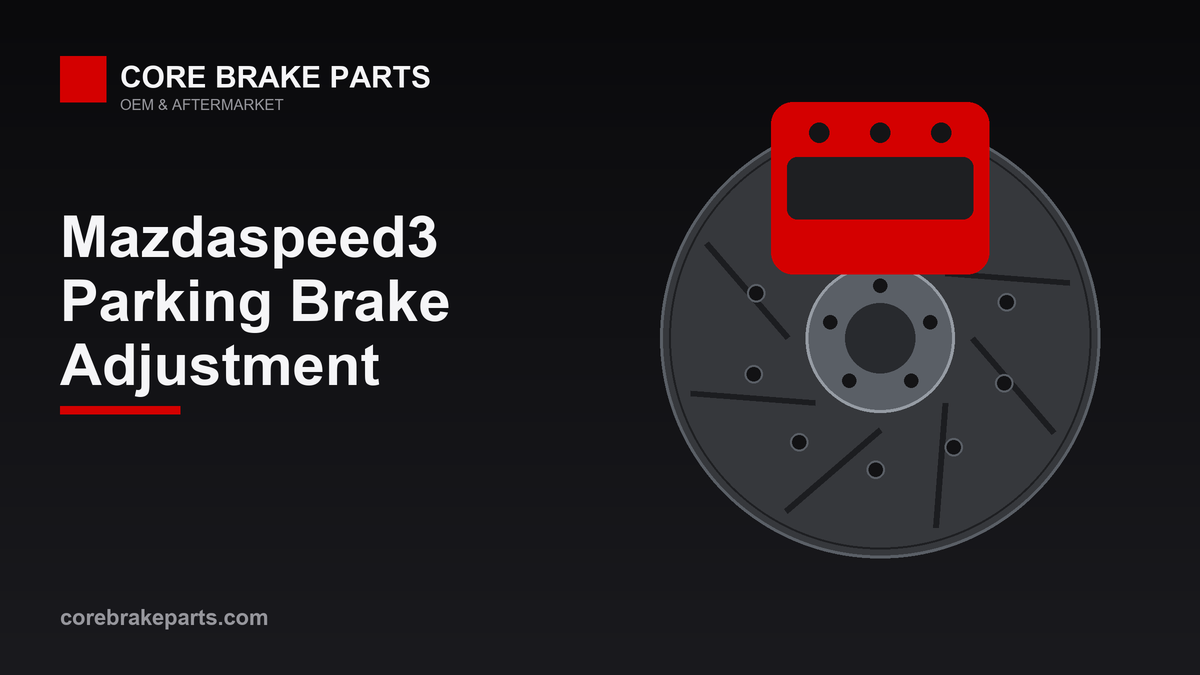 Rear brake caliper and rotor illustrating the Mazdaspeed3 caliper-integrated parking brake
