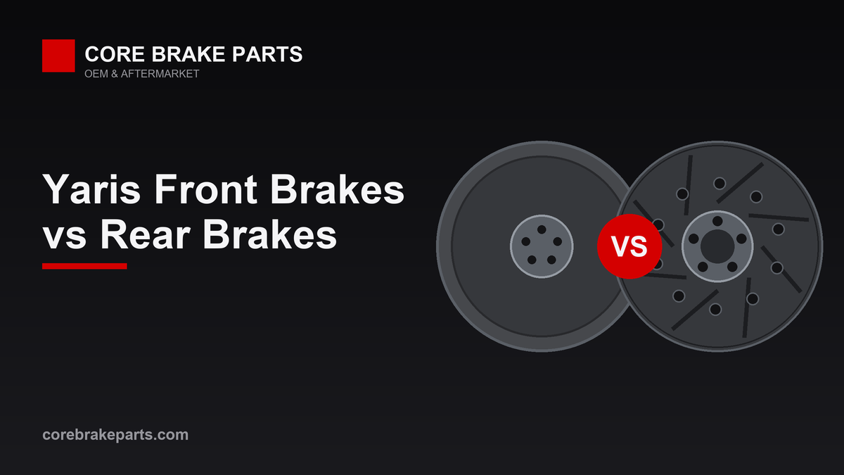 Comparison of front disc brakes and rear drum brakes on a Toyota Yaris