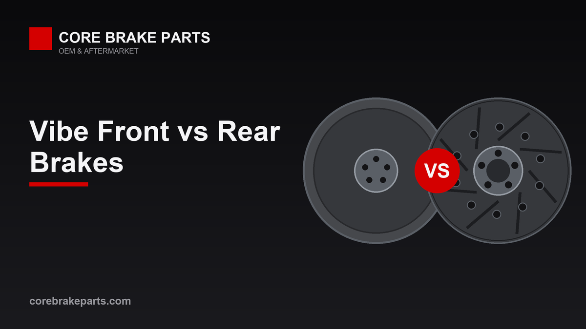Front disc brake compared with rear brake setup on a 2009-2010 Pontiac Vibe