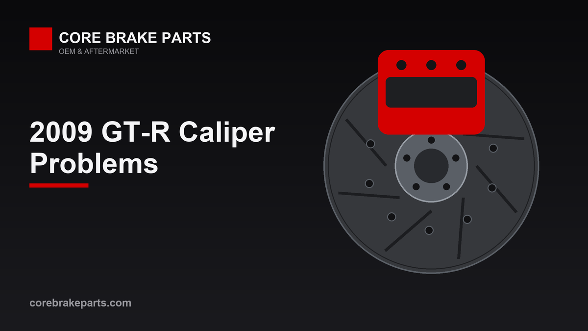 Brembo style caliper over a two-piece brake rotor for the 2009 Nissan GT-R