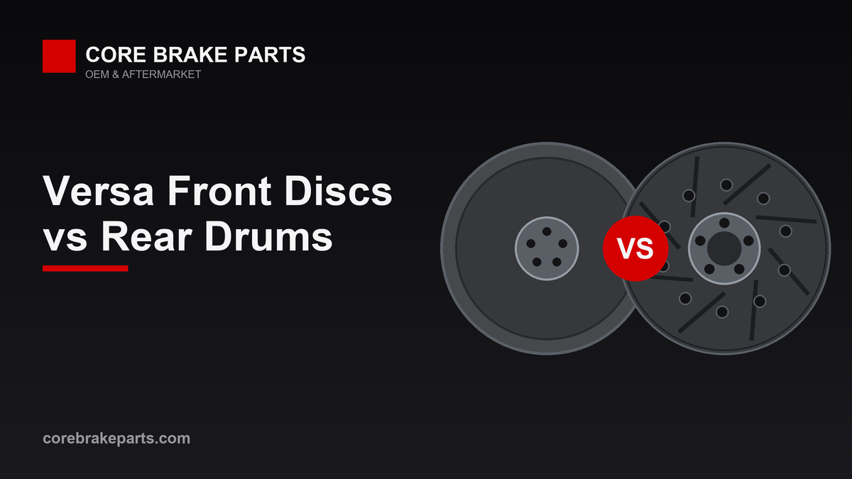 Nissan Versa front disc brake compared with rear drum brake