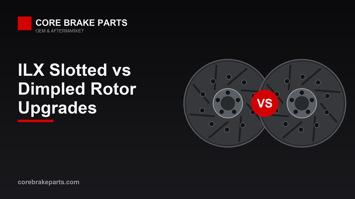 Comparison of a slotted brake rotor and a dimpled and slotted brake rotor for the Acura ILX