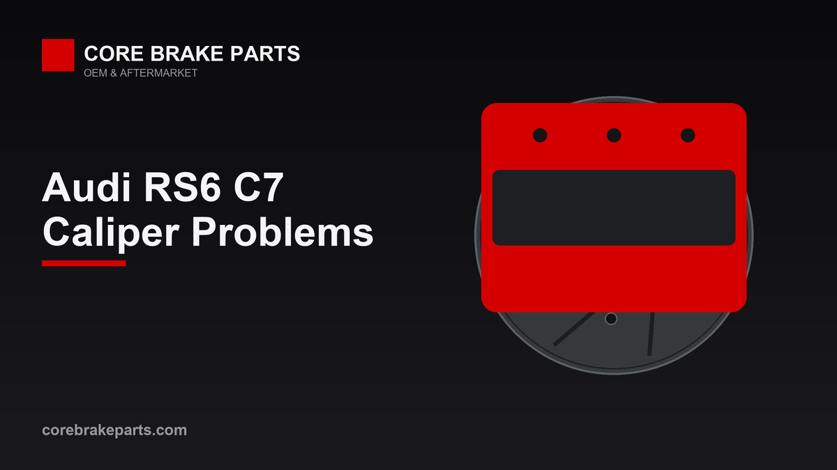 Illustration of a six-piston front brake caliper for the 2013-2018 Audi RS6 C7