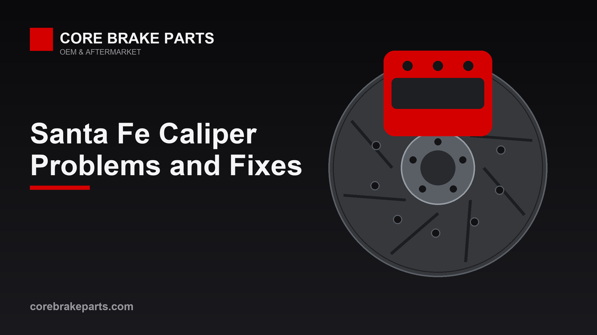 Brake caliper mounted over a vented disc rotor on a 2013-2018 Hyundai Santa Fe