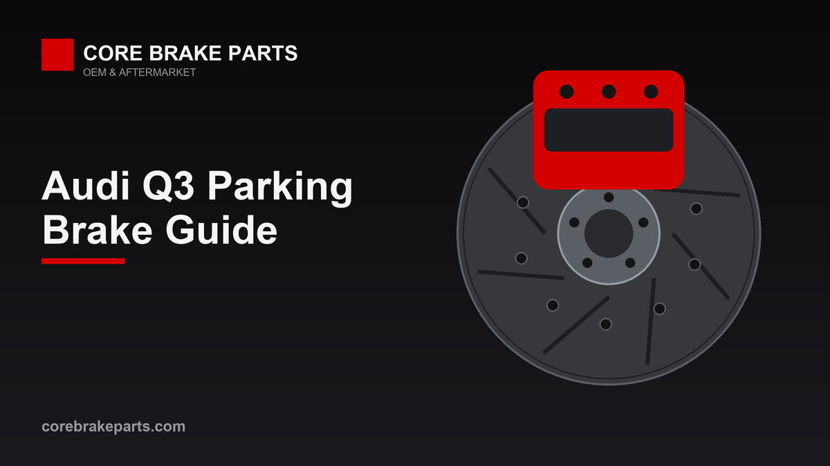 Rear brake caliper and rotor illustrating the Audi Q3 electromechanical parking brake