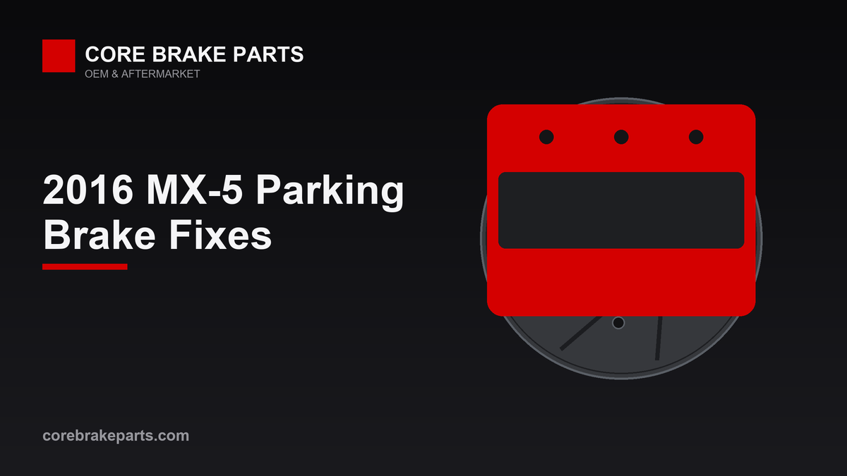 Rear disc brake caliper illustration for the 2016 Mazda MX-5 parking brake guide