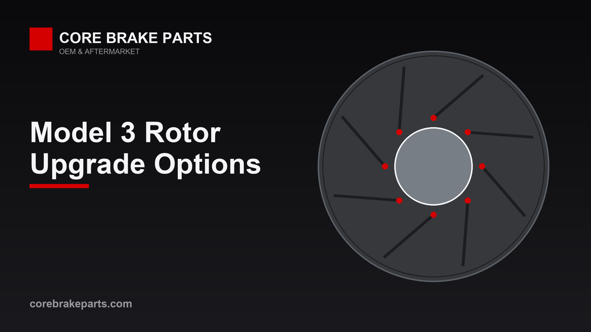 Two-piece slotted brake rotor construction for a Tesla Model 3 upgrade