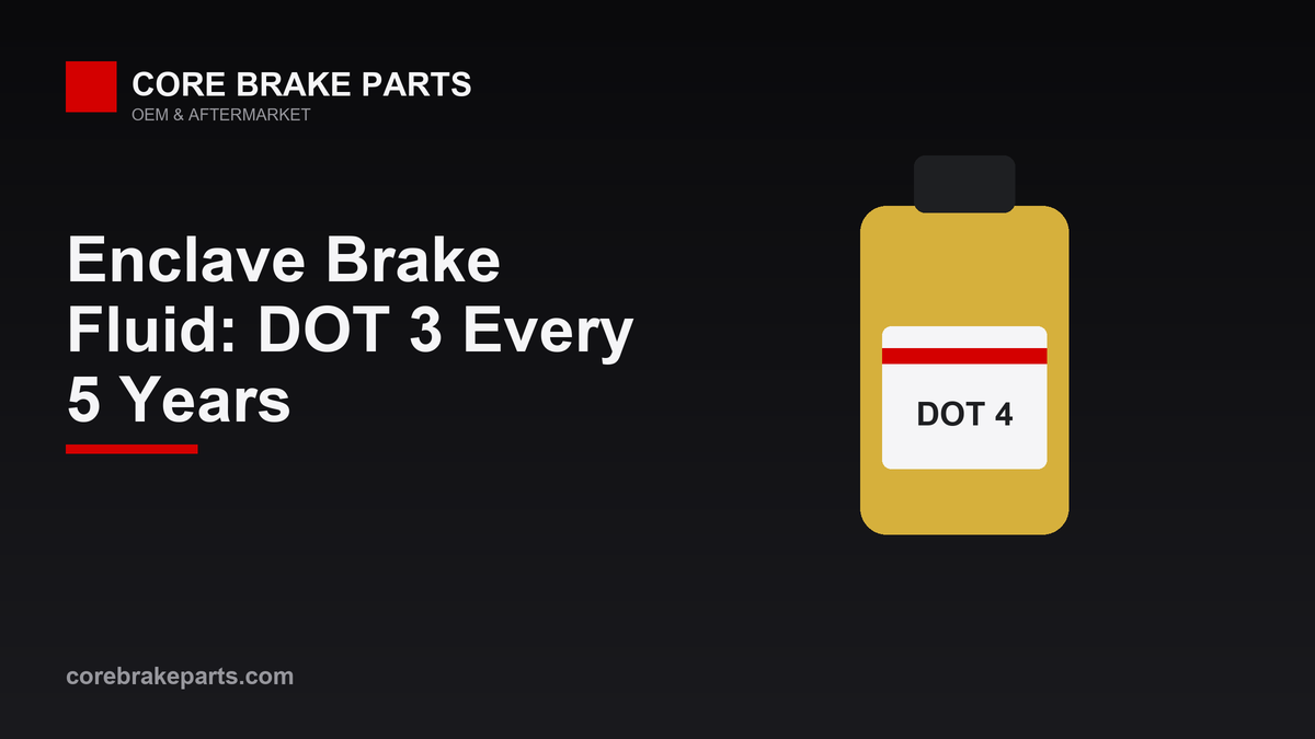 2018-2020 Buick Enclave DOT 3 brake fluid and five-year flush interval