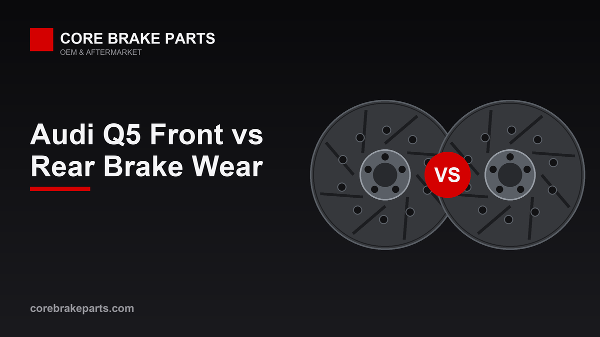 Front and rear brake rotor comparison for the 2018-2023 Audi Q5