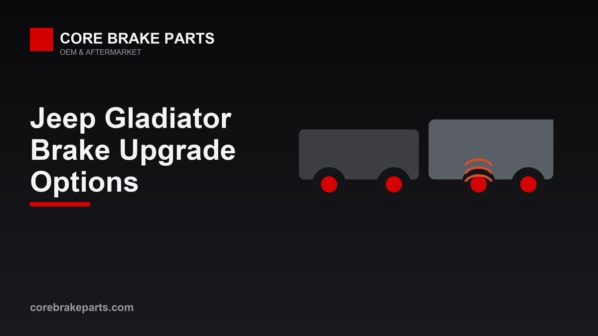Slotted brake rotor and upgraded brake pads for a Jeep Gladiator JT pickup rated for towing