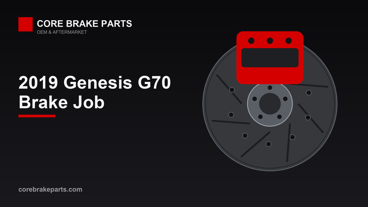 Brake caliper and rotor illustrating a 2019 Genesis G70 brake job