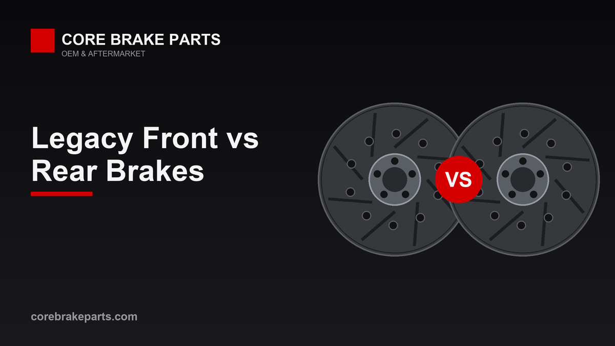 Front and rear brake rotor comparison for the 2020-2023 Subaru Legacy
