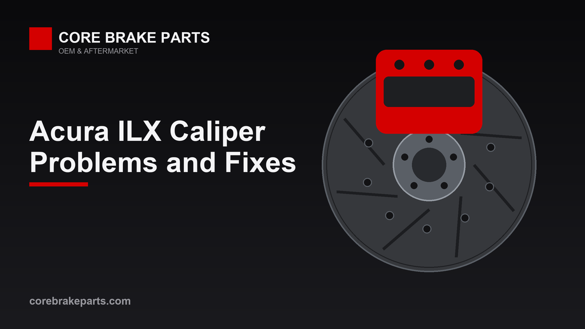 Brake caliper over a disc rotor illustrating Acura ILX caliper problems and replacement