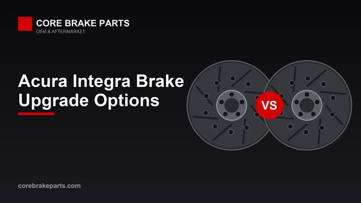 Comparison of slotted and cross-drilled brake rotor designs for Acura Integra brake upgrades