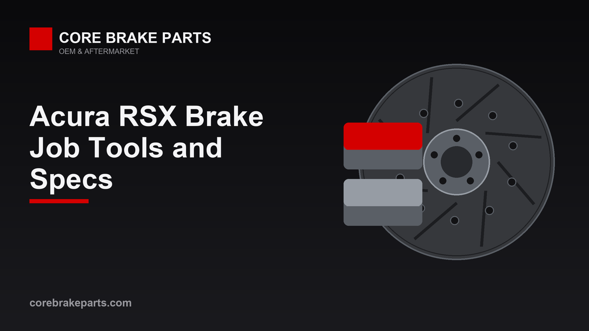 Acura RSX front brake pads and rotors with tools for a brake job
