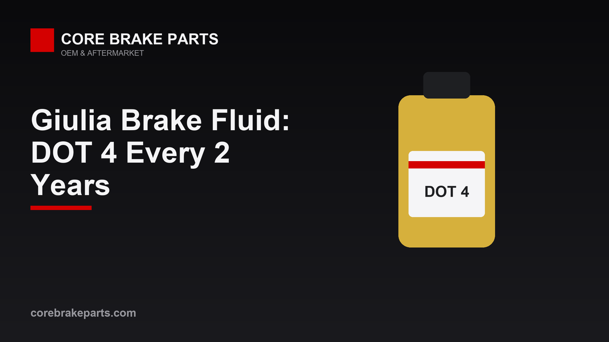 Alfa Romeo Giulia brake fluid type DOT 4 and two-year flush interval