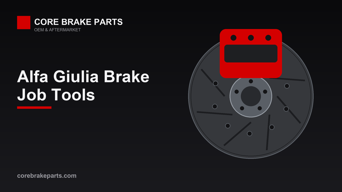 Brake caliper over a slotted rotor illustrating an Alfa Romeo Giulia brake job