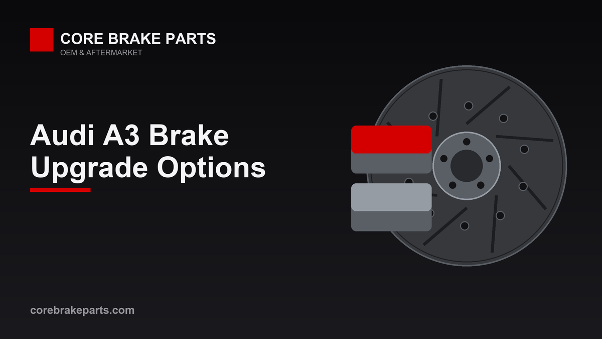 Audi A3 brake upgrade options showing performance brake pads and slotted rotors