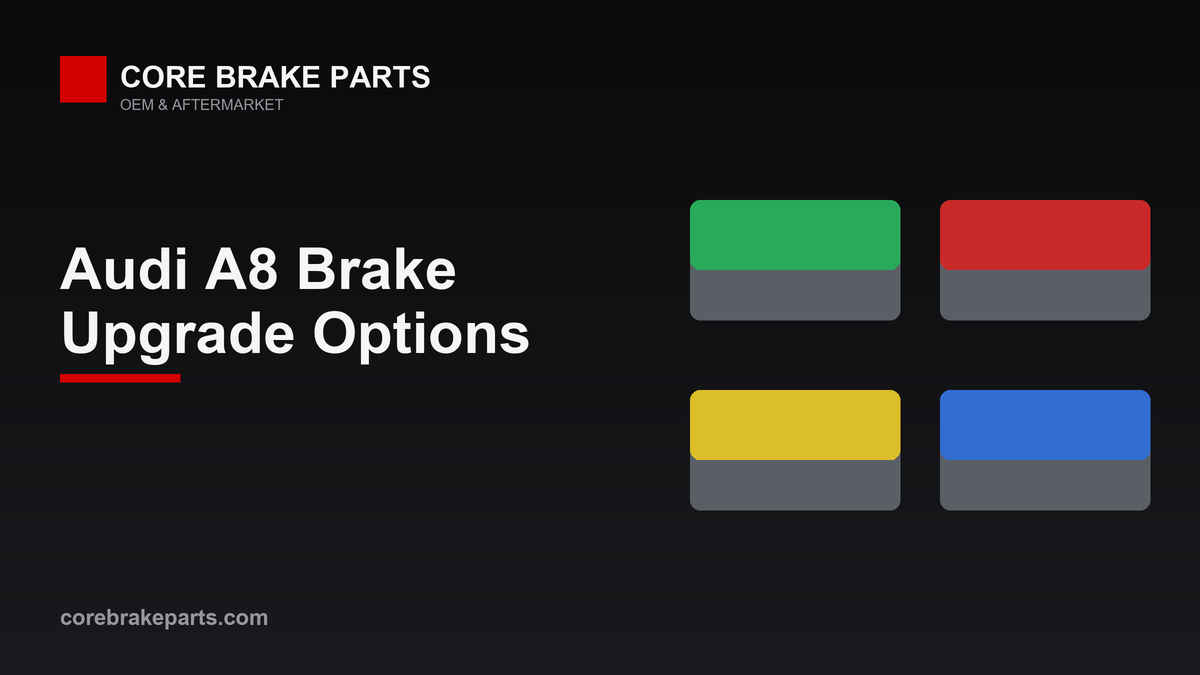 Brake pad compound colors compared for Audi A8 brake upgrades