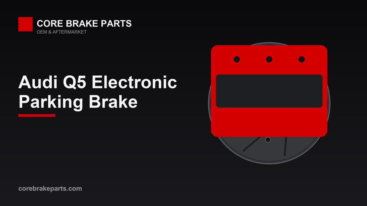 Rear brake caliper with electric parking brake motor on an Audi Q5