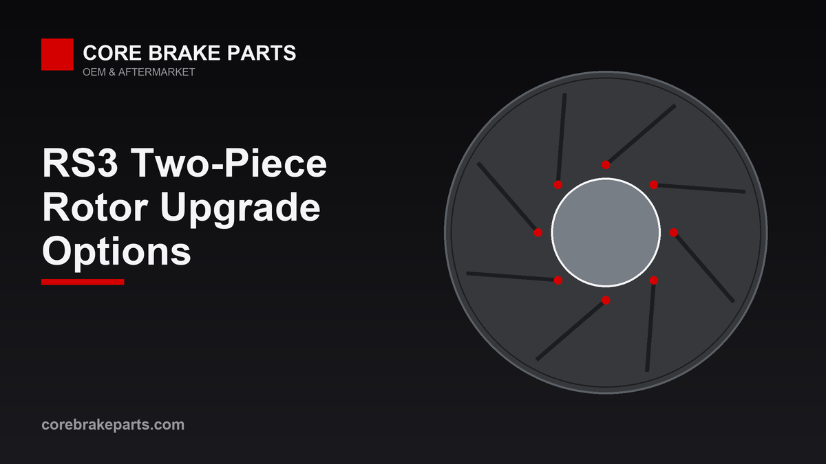 Two-piece brake rotor with aluminum hat and slotted iron ring for Audi RS3