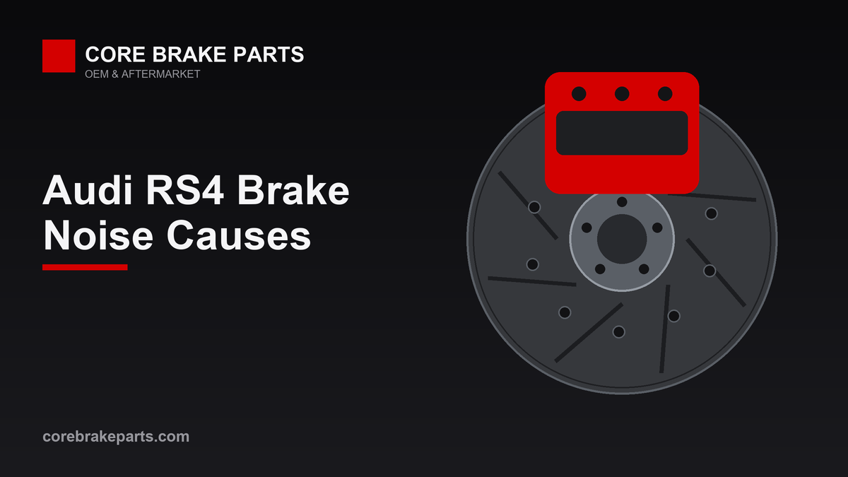 Brake caliper and cross-drilled rotor showing Audi RS4 brake noise causes