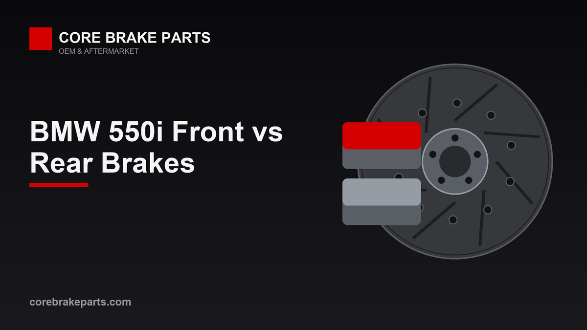Brake pads and rotors for the BMW E60 550i front and rear axles