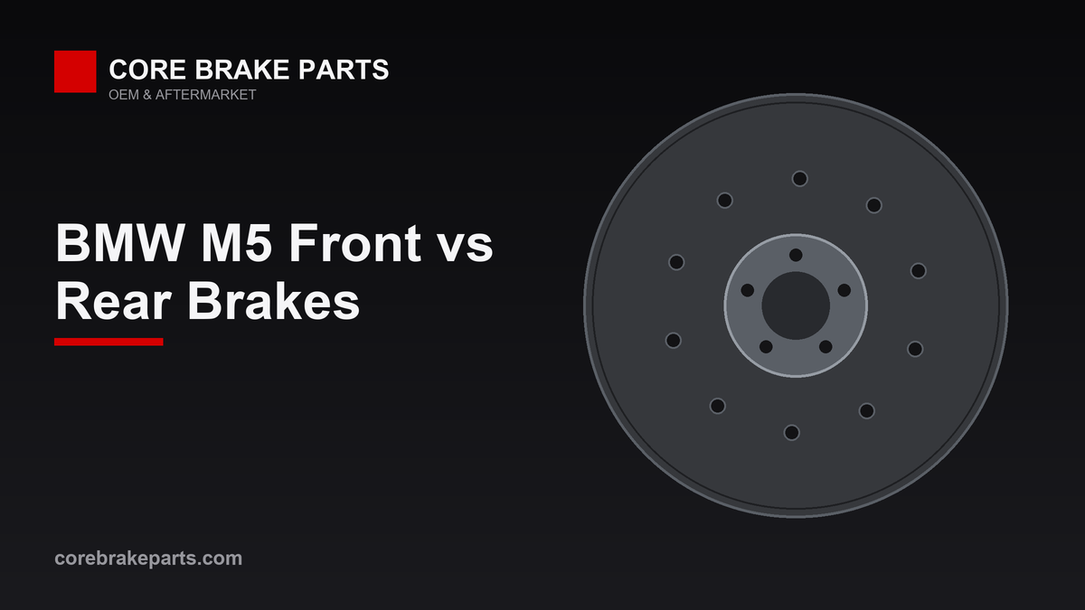 BMW M5 front and rear brake rotor comparison graphic