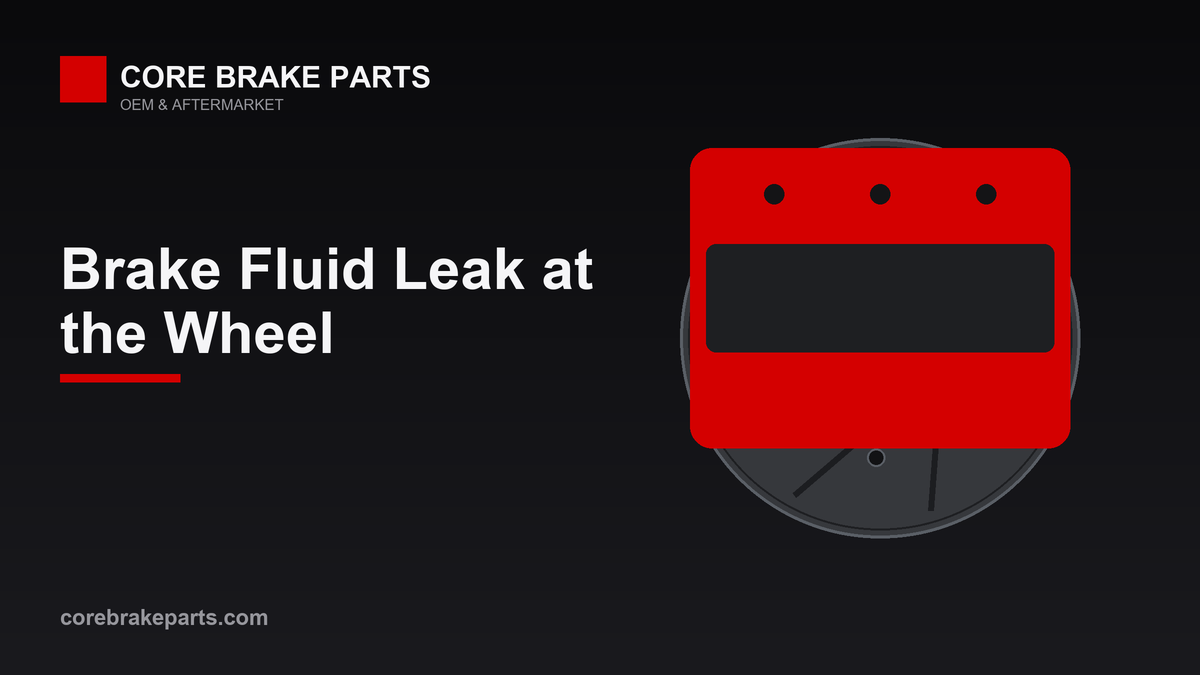 Brake caliper and hose at the wheel, common sources of a brake fluid leak