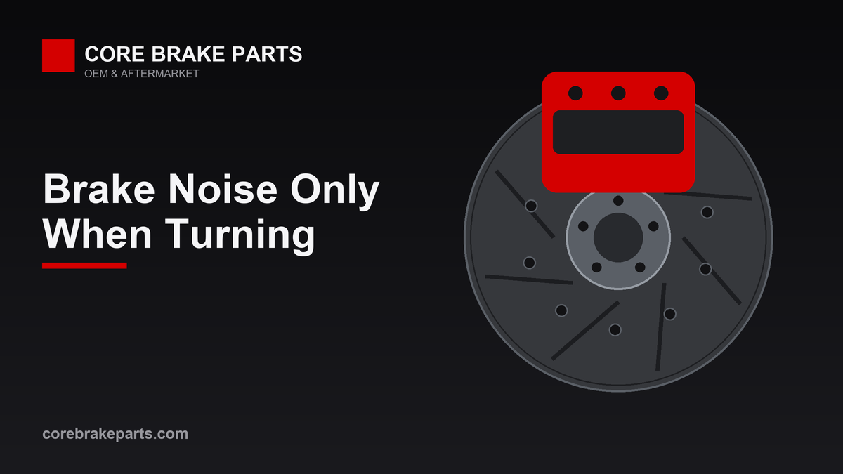 Brake caliper and rotor illustrating causes of brake noise when turning