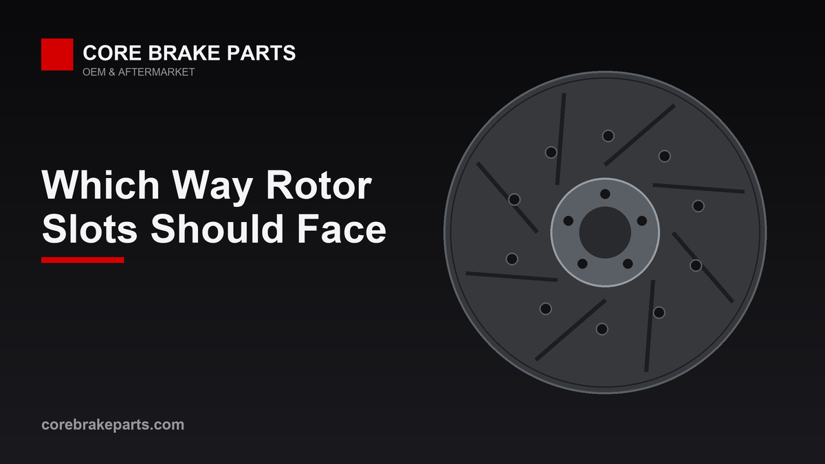Left and right slotted brake rotors showing slot and vane direction