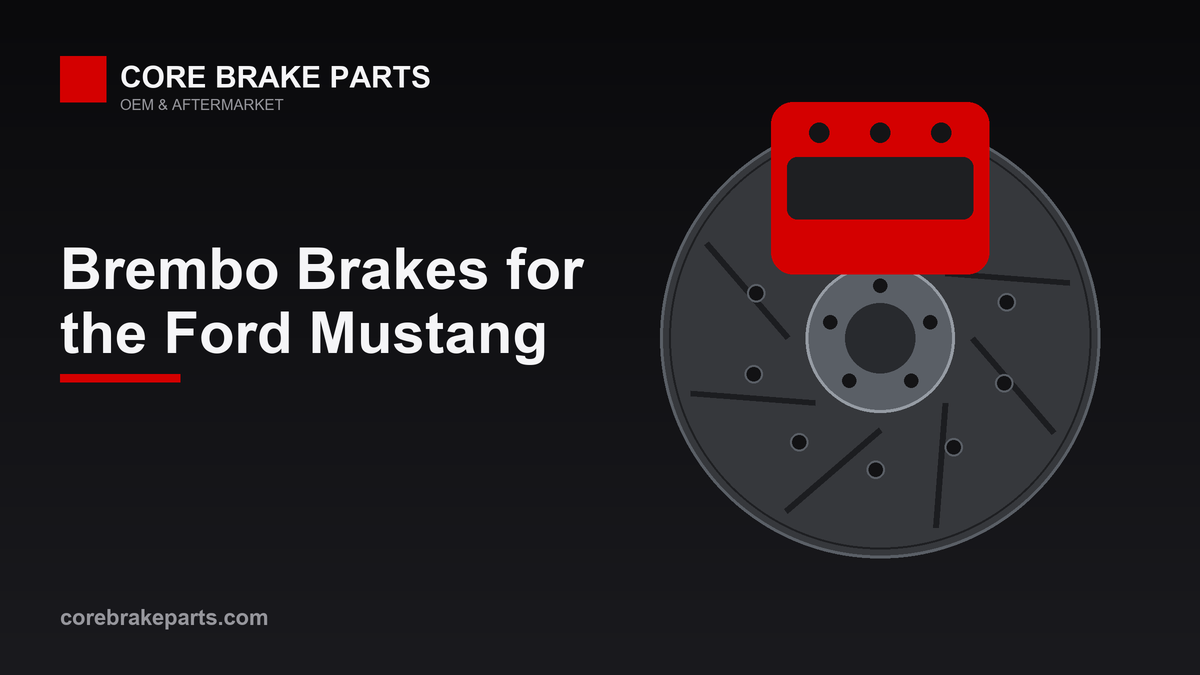 Brembo six-piston caliper over a vented rotor for the Ford Mustang