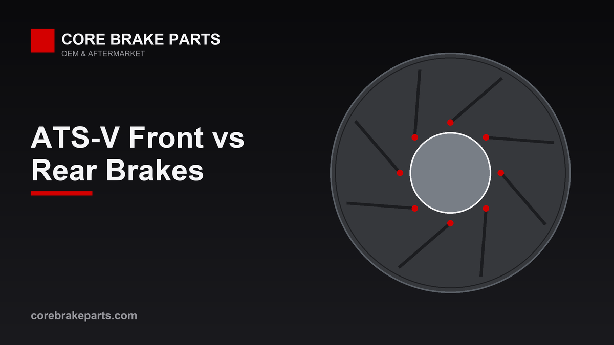 Two-piece brake rotor illustration for Cadillac ATS-V front vs rear brake guide