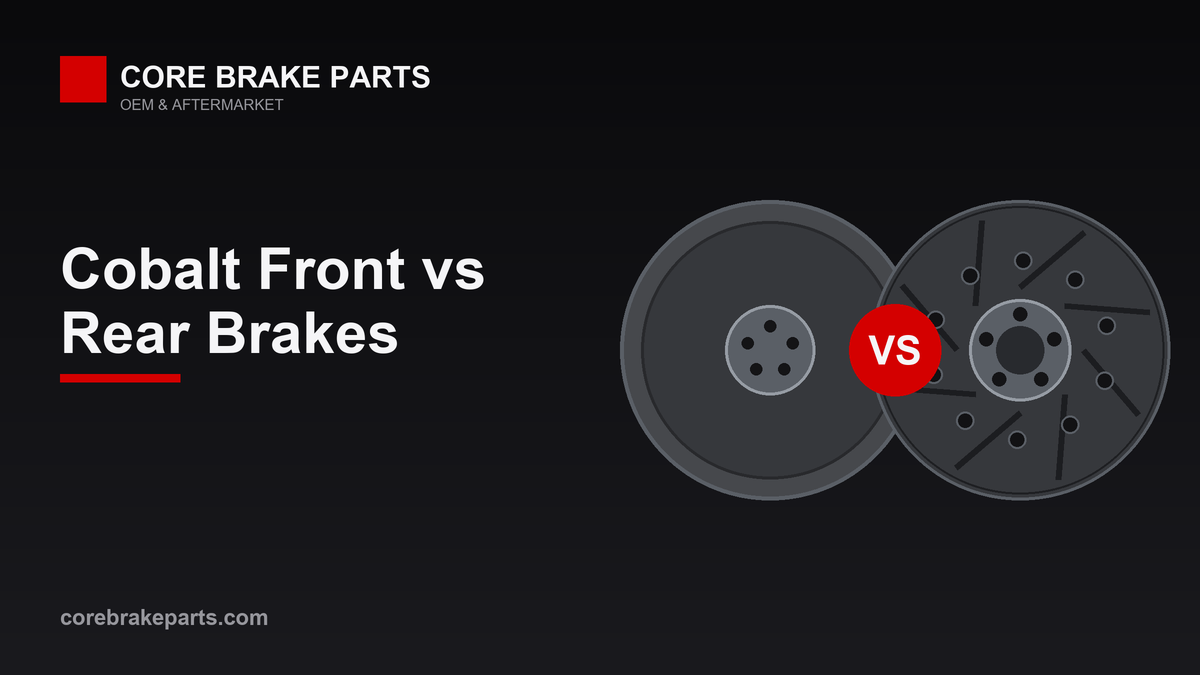 Front disc brake and rear drum brake on a Chevrolet Cobalt
