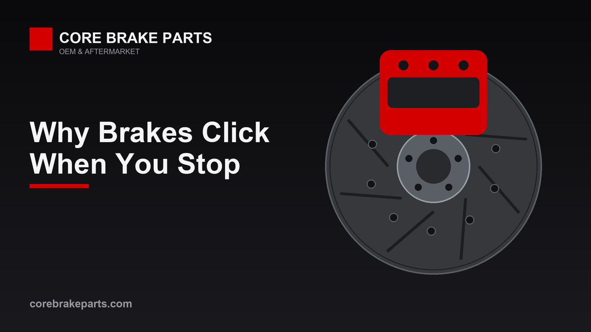 Brake caliper and rotor illustrating why brakes click when braking