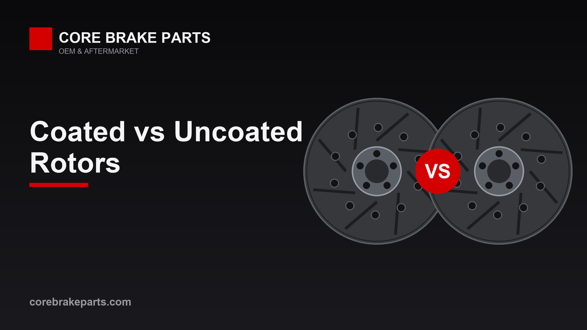 Coated brake rotor compared with an uncoated bare iron rotor