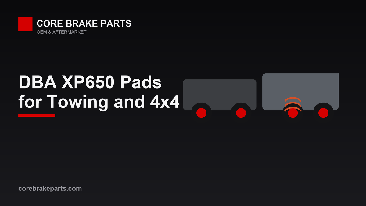 Pickup truck towing a trailer with heavy duty brake pads for towing and 4x4 use
