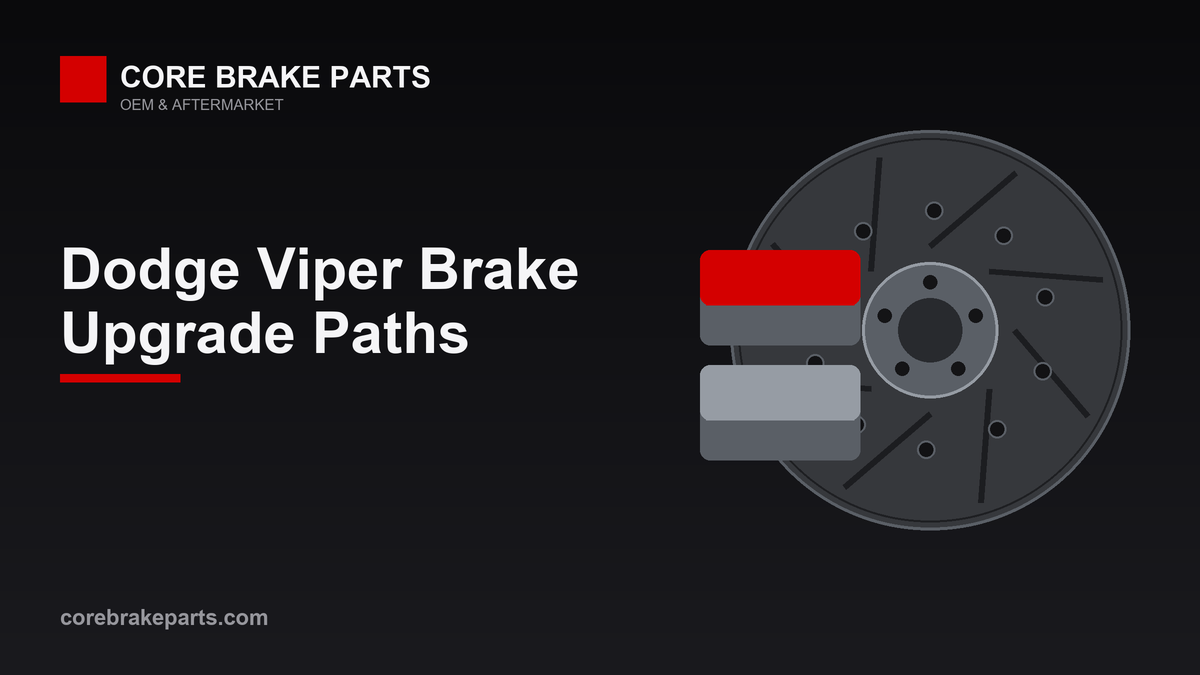Performance brake pads and slotted rotors representing Dodge Viper brake upgrade options
