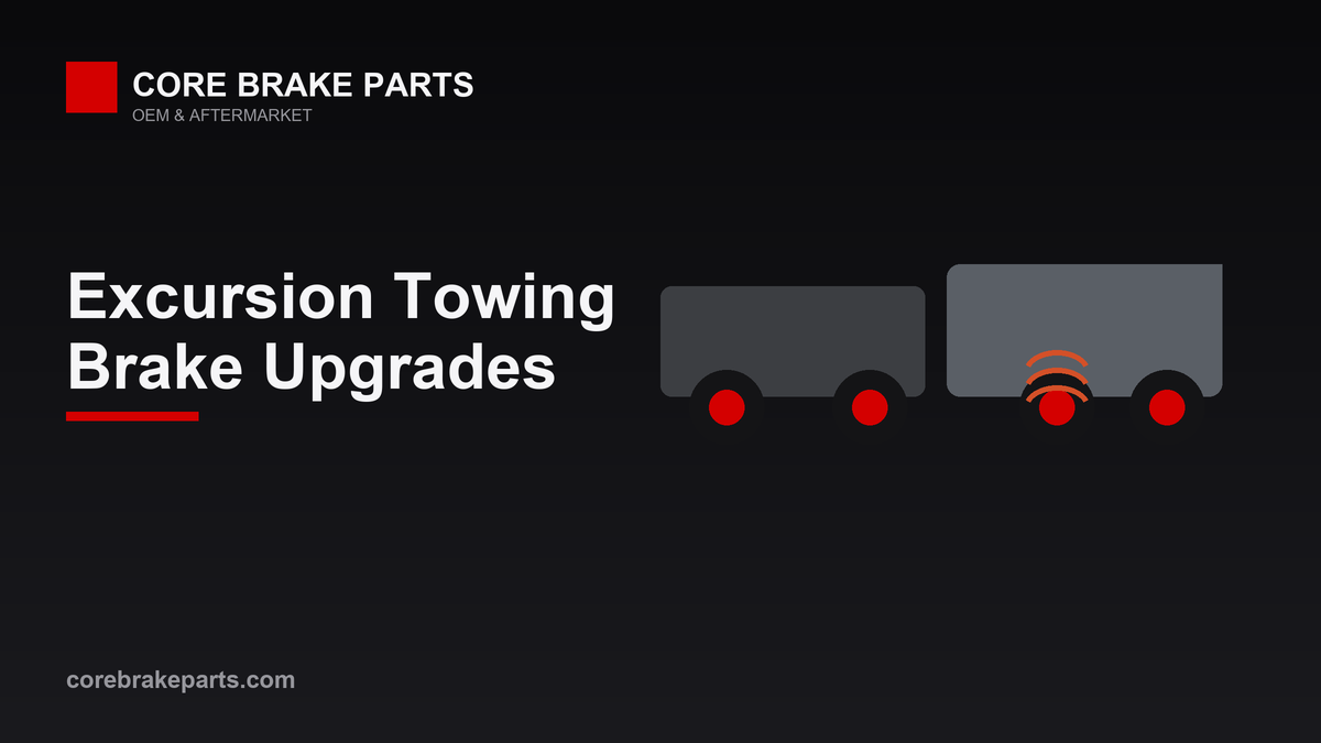 Ford Excursion towing a trailer with brake upgrade components called out