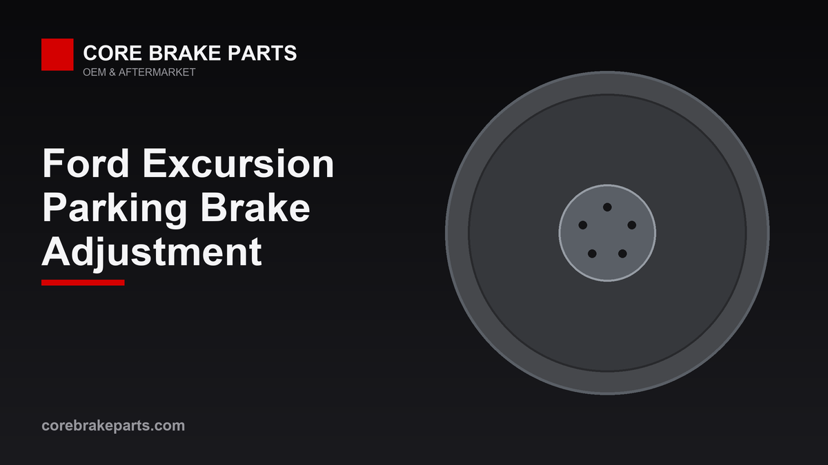 Drum-in-hat parking brake shoes inside a Ford Excursion rear rotor