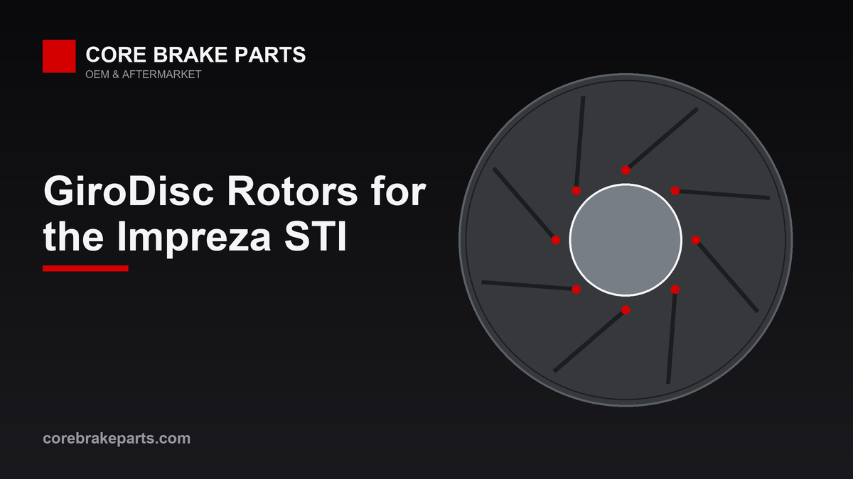 Two-piece floating brake rotor with aluminum hat for a Subaru Impreza WRX STI